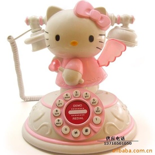批发HelloKitty凯蒂猫天使仿古来电闪电话机/1298信息