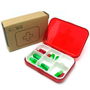 日用百货日本密封十字六格药盒随身携带小药盒塑料药盒批发信息