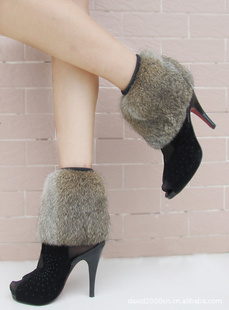 兔毛靴套毛毛袜套皮草靴套女护腿套保暖真毛脚套整皮10厘米信息