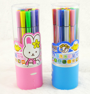 韩国学生礼品文具批发可爱小兔子１８色筒装可洗水彩笔水溶画笔信息