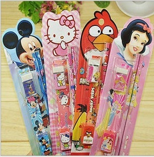 厂家直销儿童礼品韩国文具套装铅笔等5件套学习信息