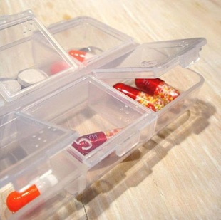 利客来彩盒装翻盖式透明便携药盒（六格）#yphb-Y21934信息