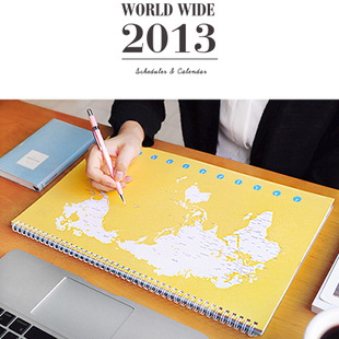 A6-003【韩国原单】2013年韩国桌面大台历地图台历信息
