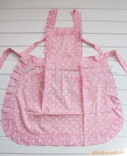 超可爱粉色圆点围裙防水围裙双层围裙纯棉围裙信息