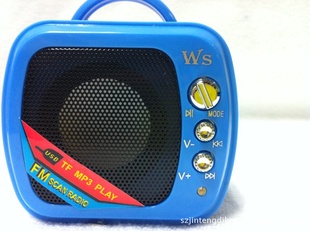 WS-575小电视便携户外音响超迷你小音箱插TF卡/U盘收音信息