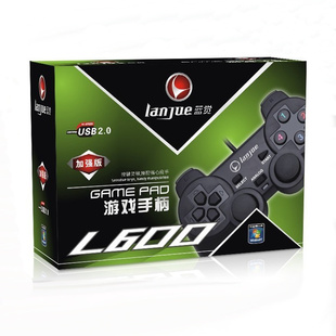 Lanjue/蓝觉L-600单打双马达振动电脑有线USB游戏手柄厂家直销信息