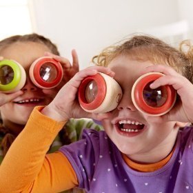 木制儿童玩具神奇万花筒蜂眼效果宝宝多棱镜观察外部世界信息