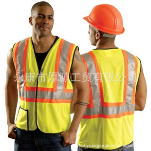 符合美标的反光交通安全服装反光背心反光马甲反光衣夜光衣信息