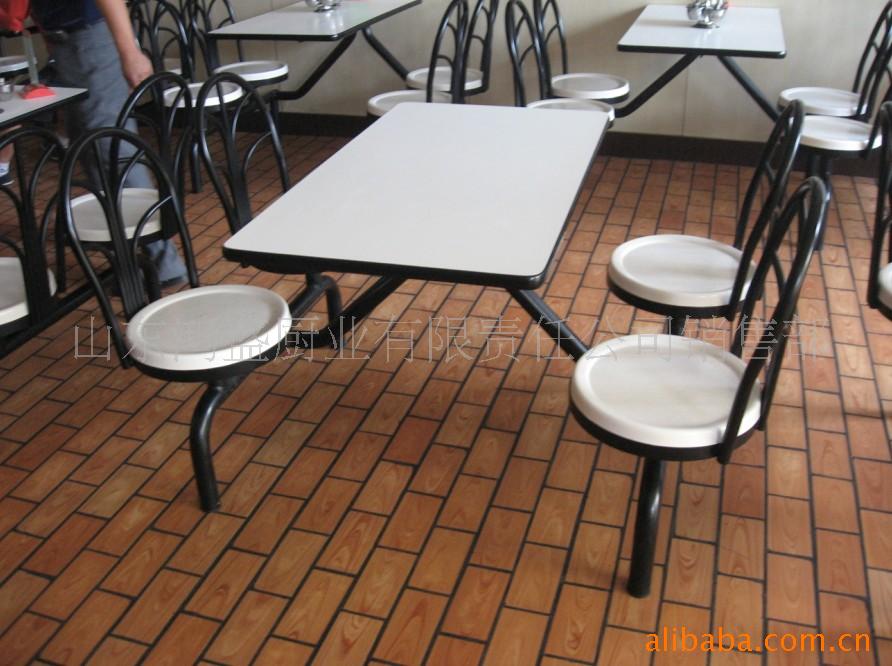快餐桌四人圆钢铁架旋转座椅餐桌信息
