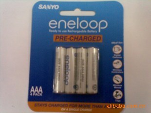 美国包装SANYO二代eneloop低自放电7号800MAH充电电池4节/卡信息