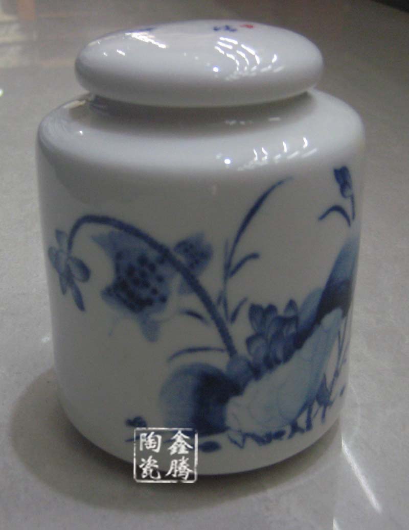 青花瓷茶叶罐，手绘青花茶叶罐，手工陶瓷茶叶罐信息
