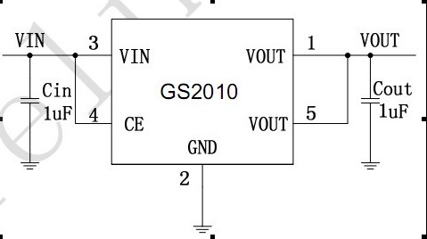 低功耗23UA待机电流的大功率1A电源开关芯片GS2010信息