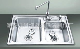 厂家直销厨房不锈钢水槽双槽厨房水槽不锈钢洗菜盆KS-7541信息