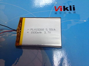 聚合物电池PL415068-1500MAH，聚合物电芯，锂聚合物电池，锂电池信息