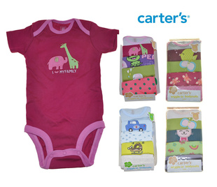carter's卡特婴儿爬服/连身衣/三角哈衣5件一包宝宝短袖哈衣信息