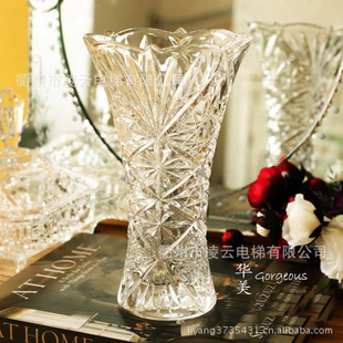 13年最新欧式豪华水晶玻璃花瓶时尚透明花瓶英式雕花信息