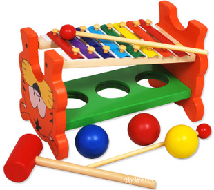 多功能木制益智玩具幼教动手敲打钢片琴音乐敲球打球台LYF018信息