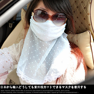 【开复】新款夏季蕾丝花边点点护颈口罩批发防晒透气防紫外线信息