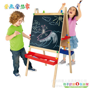 实木双面画板儿童大画架带收纳学习画板磁性双面黑板白板11223信息