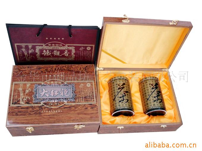 鸡翅木大红袍瓷罐二合一茶叶盒礼品盒木盒包装盒信息
