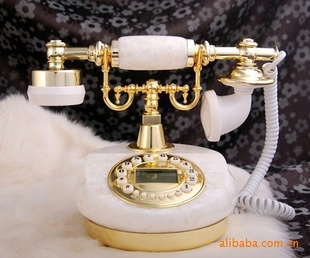 滢发仿古电话机白玉石礼品创意座机电话机工艺欧式拨号电话信息