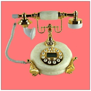 欧式玉石仿古电话机冰清玉洁Y7B来电显示复古田园电话高档摆信息