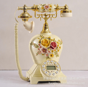 好心艺新款玫瑰电话机欧式田园简约厂家直销批发汉普顿电话信息