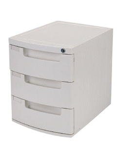 9793文件柜三层带锁硬塑料得力Deli办公桌面收纳柜信息