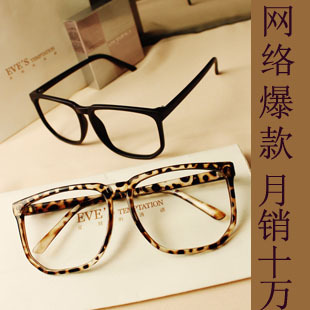 [2901]潮复古豹纹大黑方框平光眼镜架眼镜框记忆板材眼镜框信息